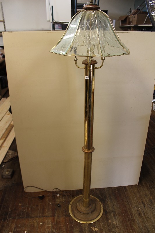 Very Nice Floor Lamp with Glass Shade