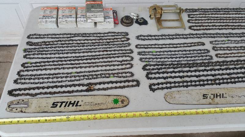 lot 25 image: (35) Stihl Chainsaw Chains, Bars and Misc. Stihl Items