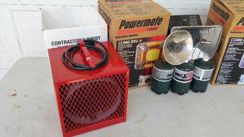 lot 35 image: Group of Electric Shop Heaters & Propane Heaters