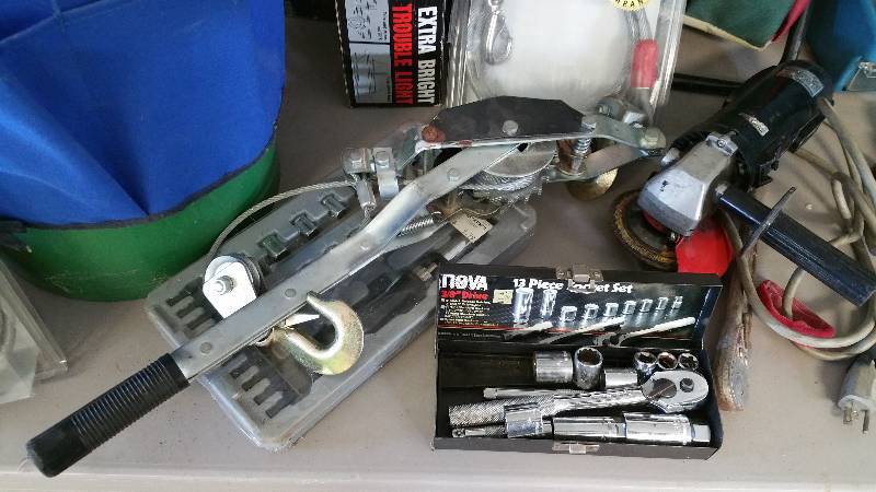 lot 70 image: Large Group of Tools, Winches, 3M Respirator, Etc.