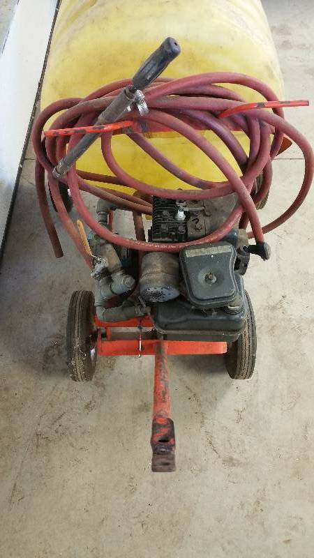 lot 75 image: Gas Powered, Pull Behind Liquid Fertilizer Spreader