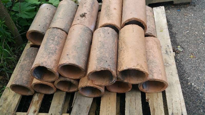 lot 79 image: Group of (21) Terracotta Drain Pipes