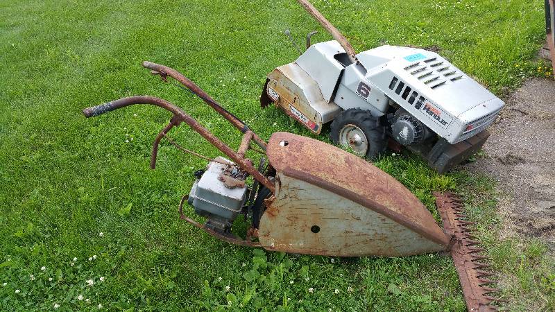lot 87 image: Craftsman Rear Tine Tiller & An Early Gas Powered Sickle