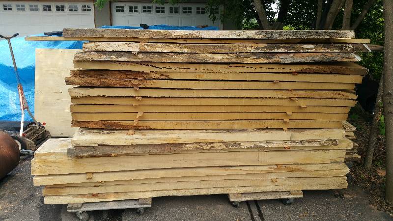 lot 125 image: Group of Rough Cut  Milled Lumber, Including Oak