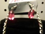 Pink and Silver Necklace with Earrings