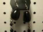Black Beaded Necklace with Earrings