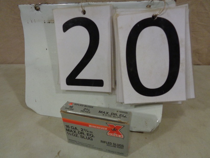 lot 20 image: Box of 5 Winchester 16 Gauge Slugs