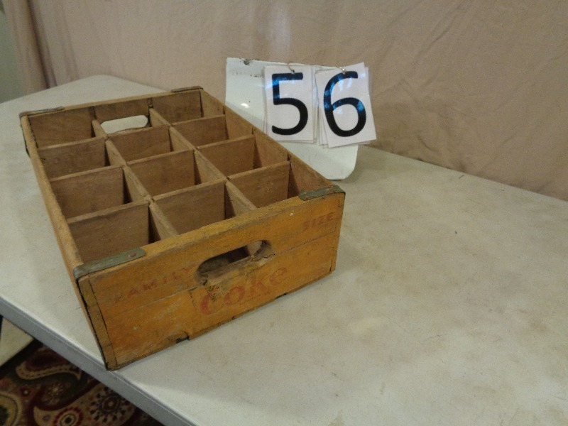 lot 56 image: Wood Coke Bottle Box