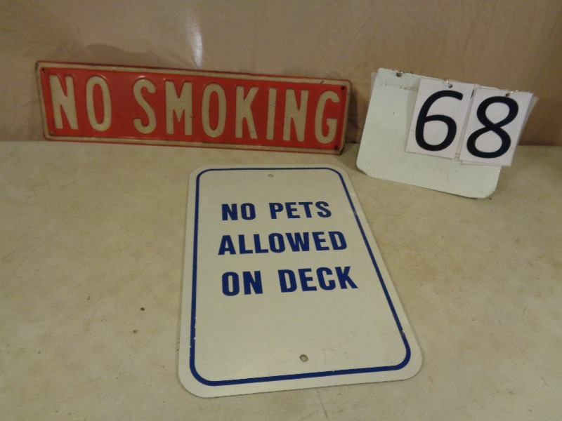 lot 68 image: 2 Metal Signs