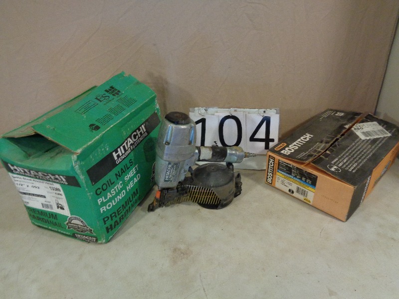 lot 104 image: Coil Nailer and More