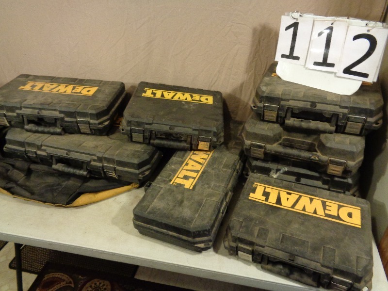 lot 112 image: Assorted Dewalt Tool Cases
