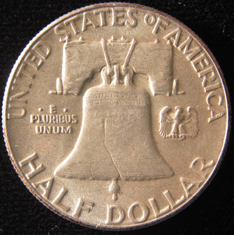 1951 FRANKLIN SILVER HALF DOLLAR AU