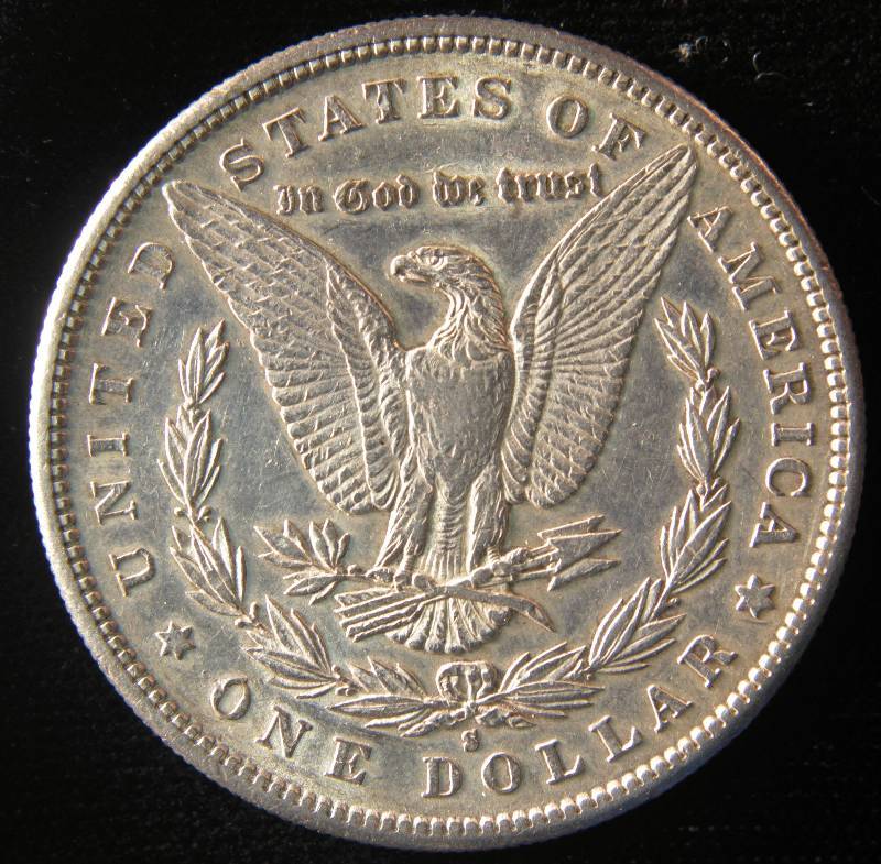 1886 S MORGAN SILVER DOLLAR AU