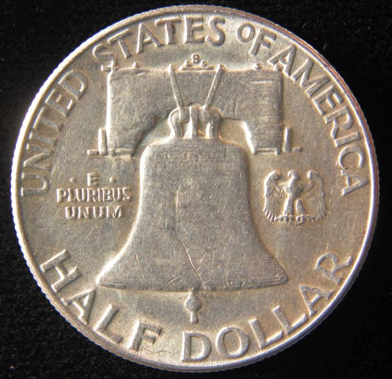 1951 S FRANKLIN SILVER HALF DOLLAR AU