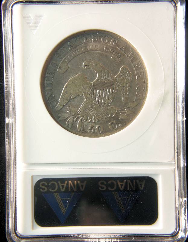 1827 BUST SILVER HALF DOLLAR VF20 DETAILS ANACS CERTIFIED