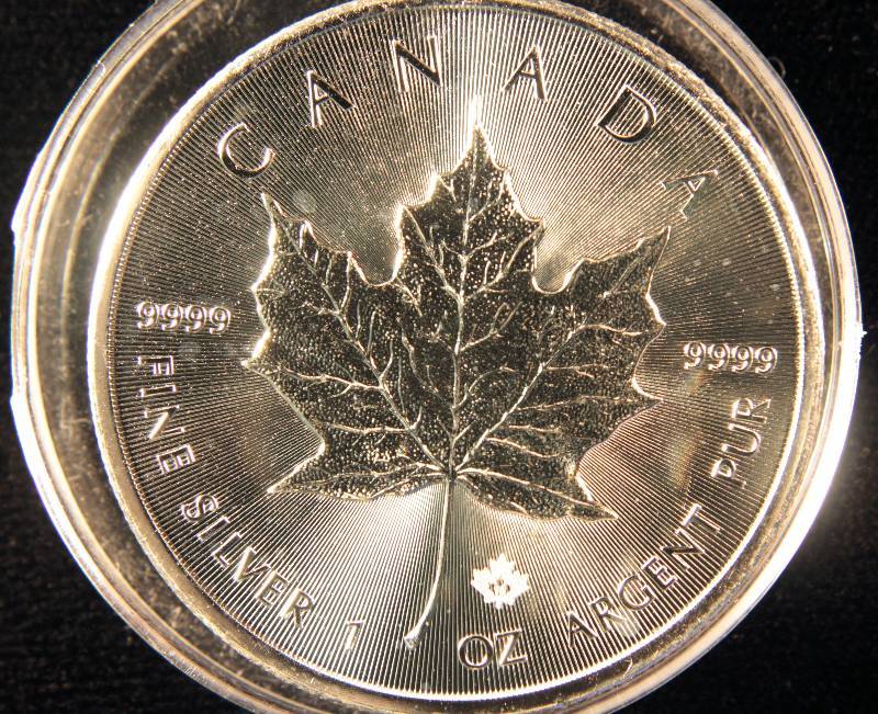 2015 CANADIAN MAPLE LEAF 1 TROY Oz. .9999 FINE SILVER IN AIRTIGHT HOLDER