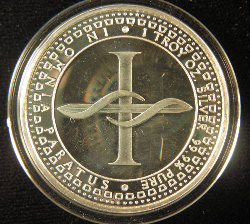 1 TROY Oz. .999 FINE SILVER ROUND SCOTTSDALE SILVER IN CAPSULE