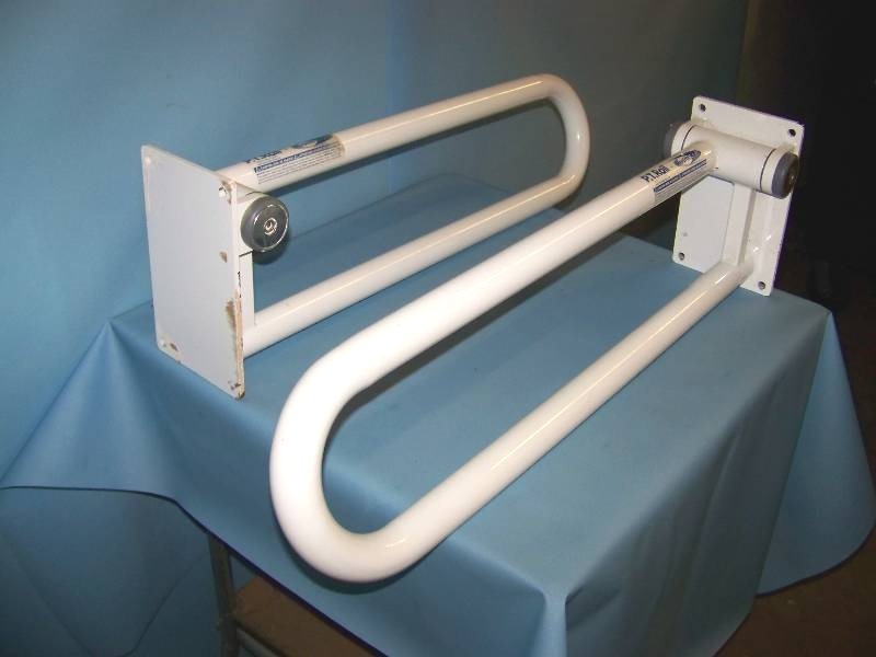 (2) HealthCraft, P.T Rail, 28, Long Hinged, Toilet Support Rails