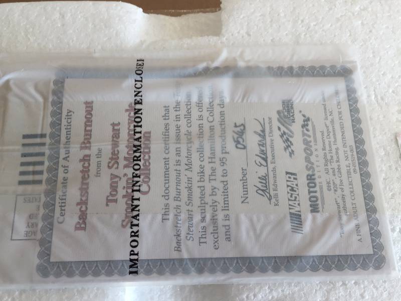 lot 25 image: TONY STEWART #20 MOTORCYCLE COLLECTIBLE