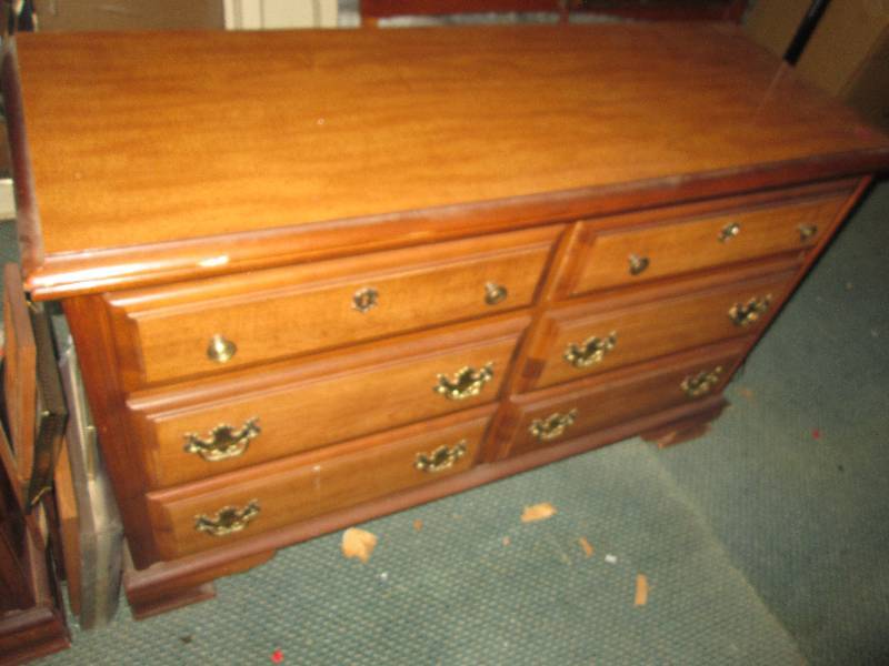 lot 6 image: Wood dresser, 50 x 18 and 31 tall...