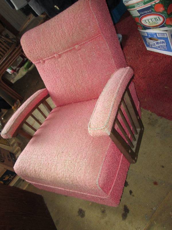 lot 26 image: Vintage upholstered rocking chair...