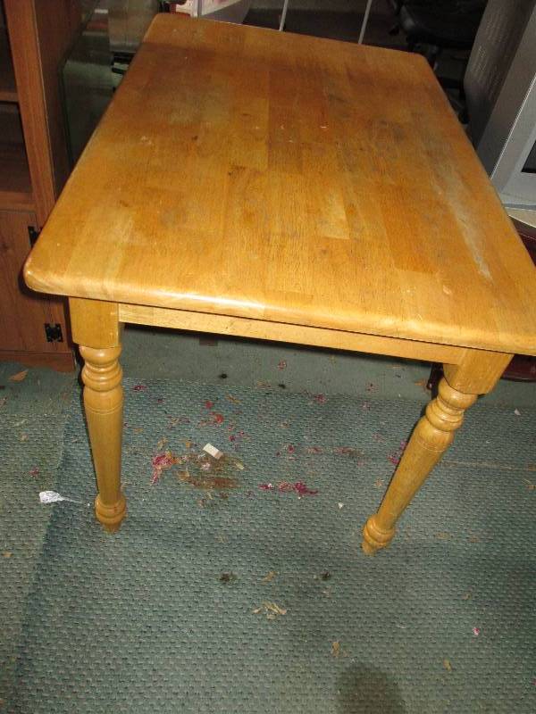 lot 38 image: Wood table, 30 x 48 ...