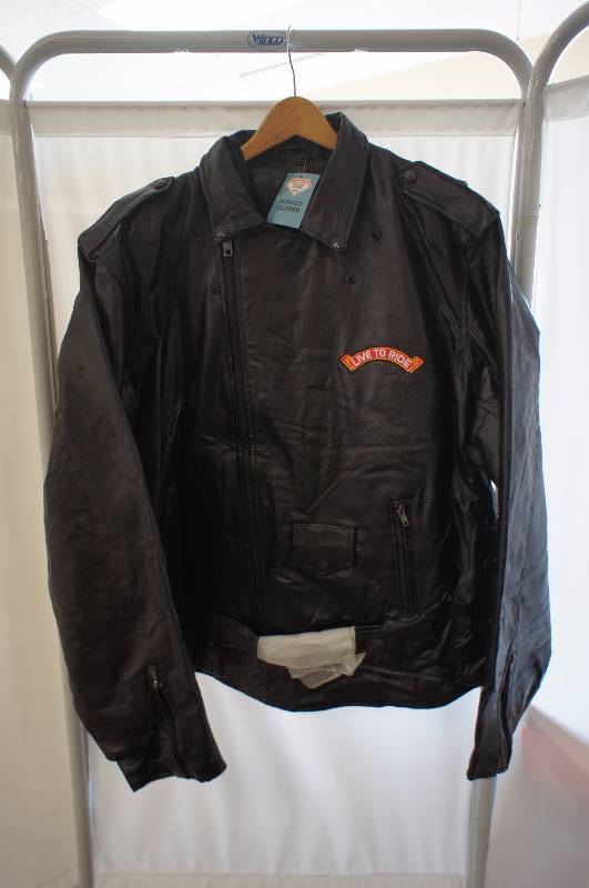 Diamond Plate Buffalo Leather Jacket with Patches