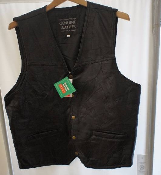 Italian Stone Design Genuine Leather Vest