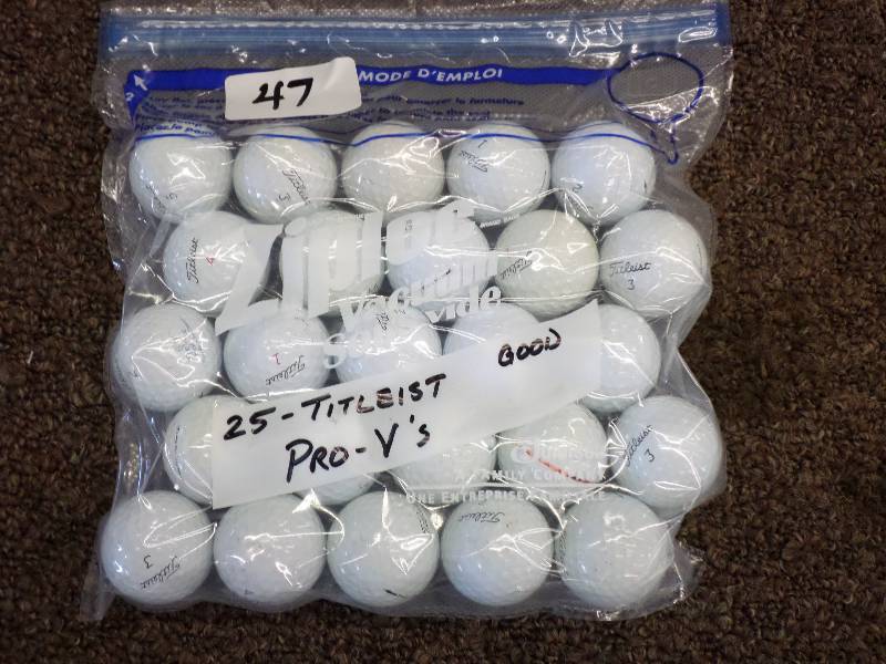 lot 47 image: (25) Titleist Pro-V Golf Balls, Goo...