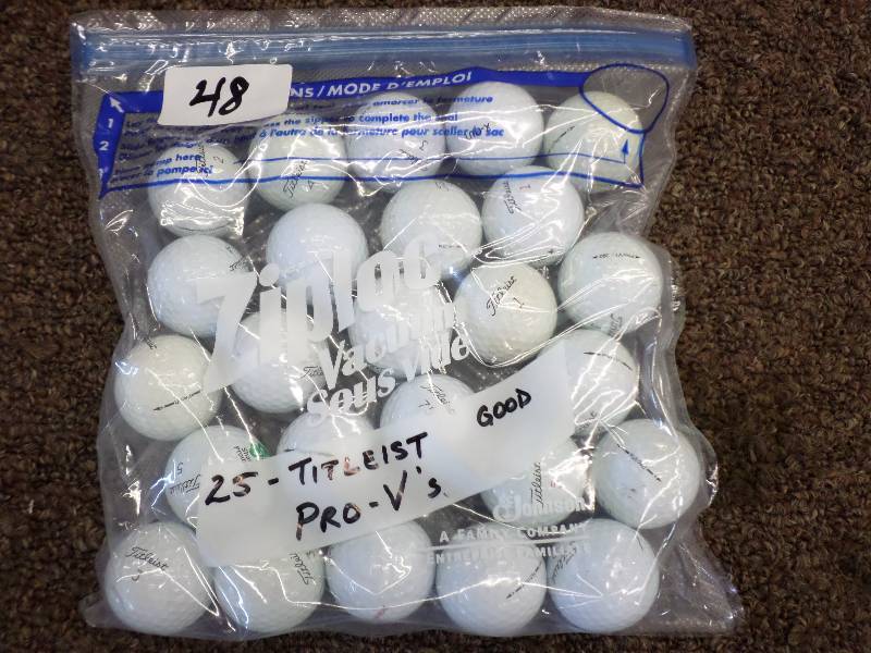 lot 48 image: (25) Titleist Pro-V Golf Balls, Goo...