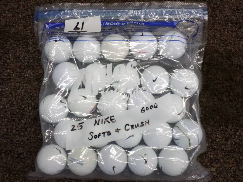 lot 61 image: (25) Nike Softs & Crush Golf Balls,...