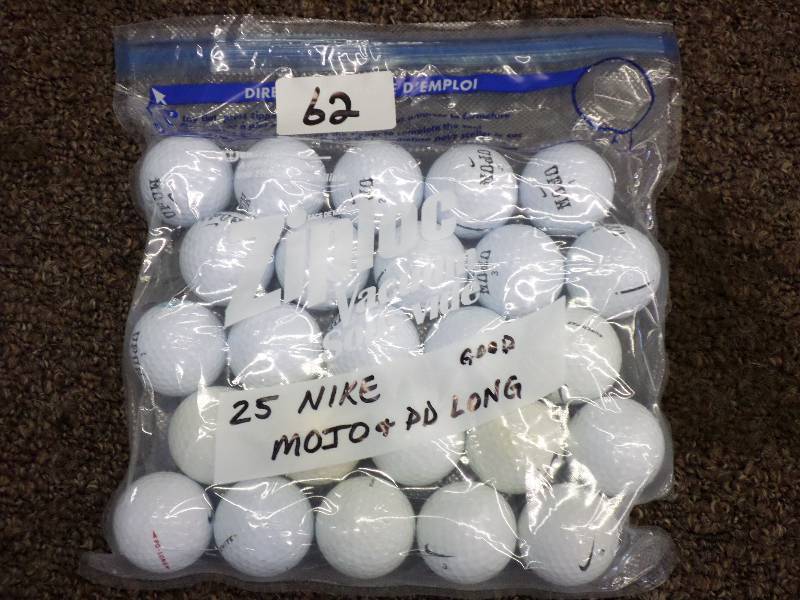 lot 62 image: (25) Nike Mojo & PD Long Golf Balls...