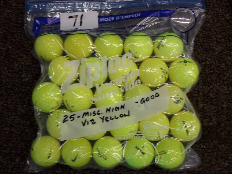 lot 71 image: (25) Misc Hi-Viz Yellow Golf Balls,...