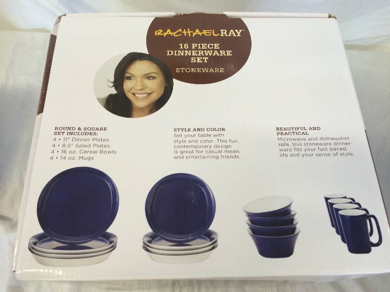 lot 18 image: NEW Rachael Ray 16 Piece Dinnerware Set