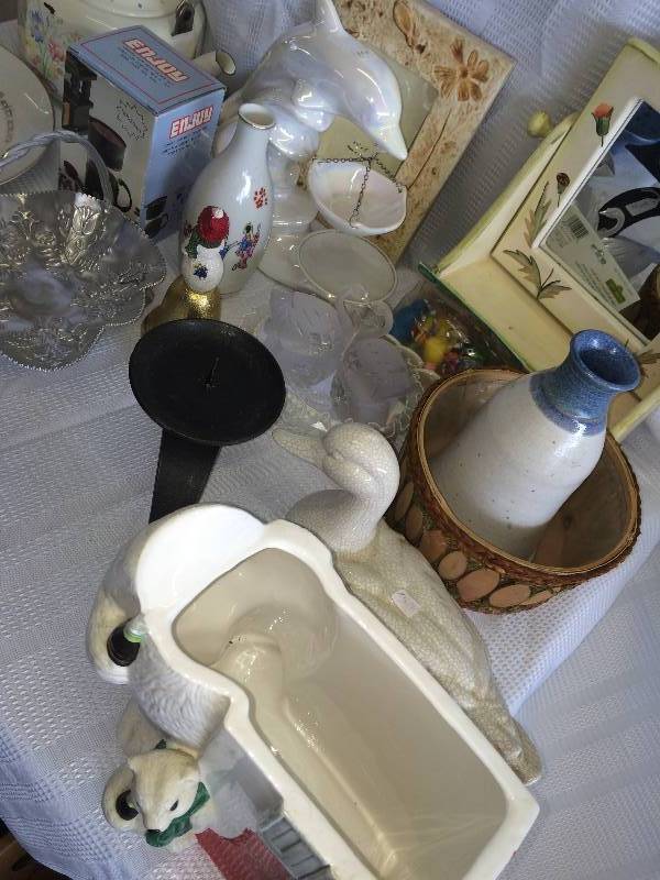 lot 113 image: antique glass ware cups plates and more