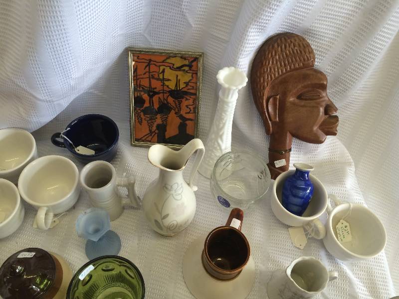 lot 116 image: antique glass ware cups plates everything in pictures
