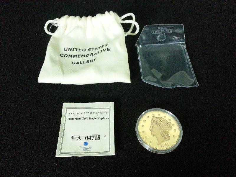 lot 50 image: 1861 O $20 Gold Commemorative Coin