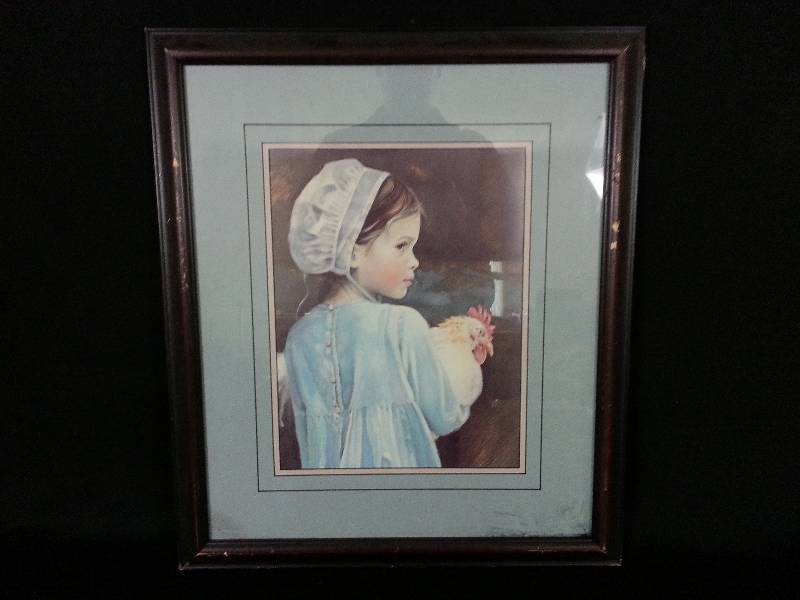 lot 103 image: Little Farm Girl w Rooster