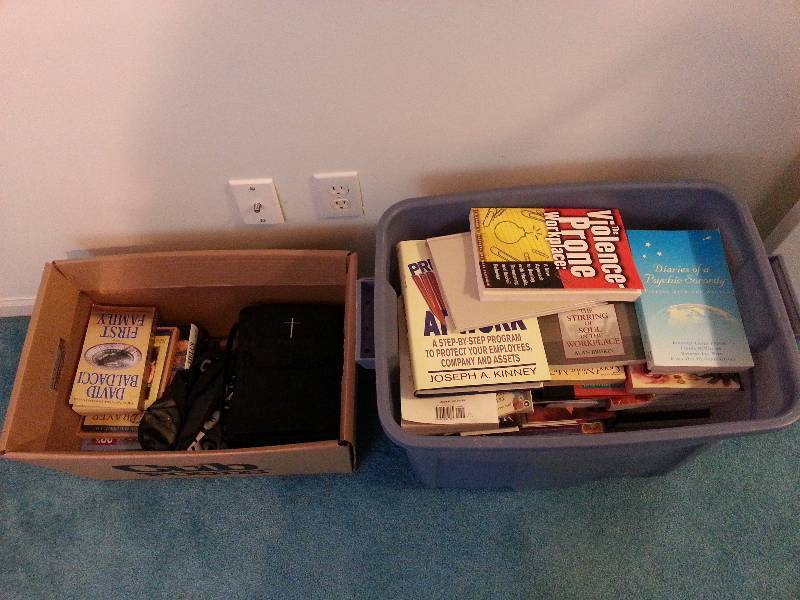 lot 112 image: Tub and a Box of Books