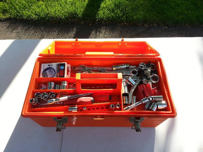 lot 129 image: Toolbox full of Socket, Crecent,  More