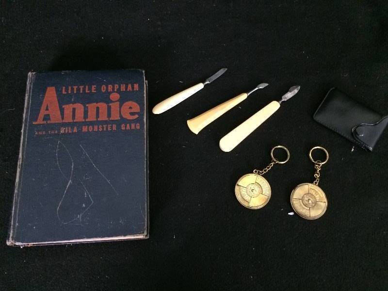 lot 96 image: Vintage Perpetual Calendars, Little Orphan Anne Book and More