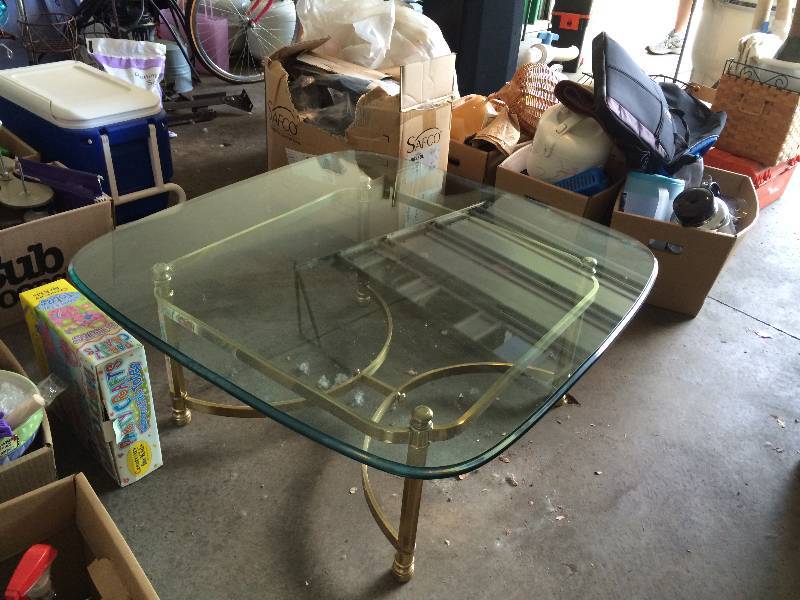 lot 120 image: Glass and Metal Coffee Table