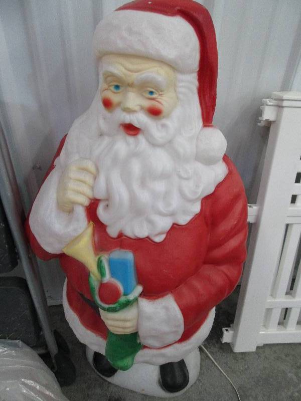 lot 58 image: Lighted plastic santa, stands 43 t...