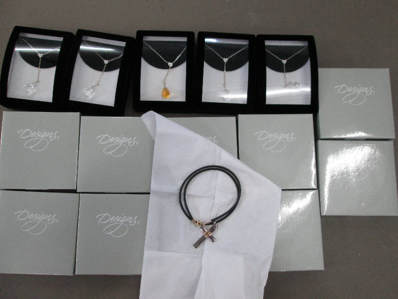 lot 108 image: 10 cross necklaces and 5 chain neck...