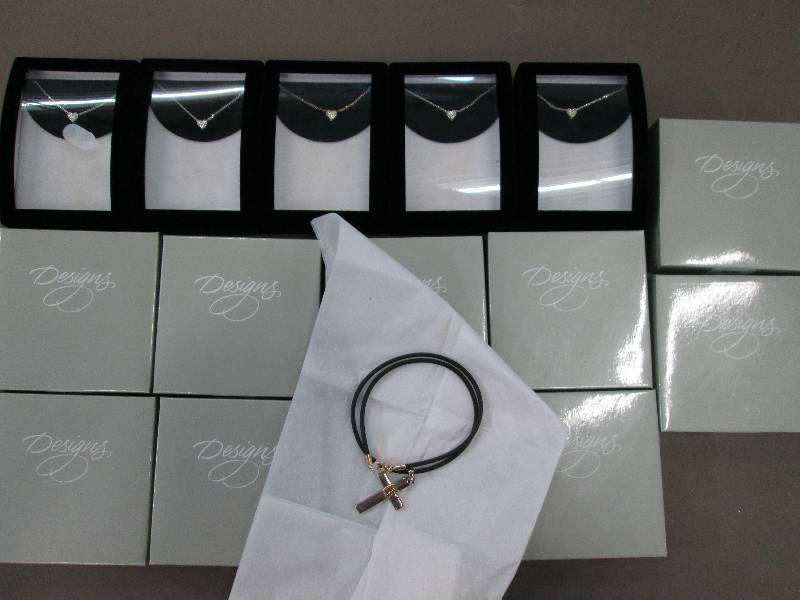 lot 110 image: 10 cross necklaces and 5 chain neck...