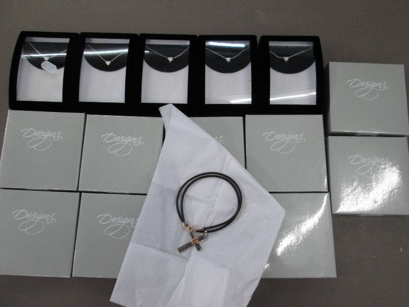 lot 111 image: 10 cross necklaces and 5 chain neck...