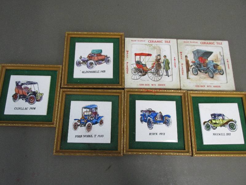 lot 189 image: Commemorative automobile tiles...