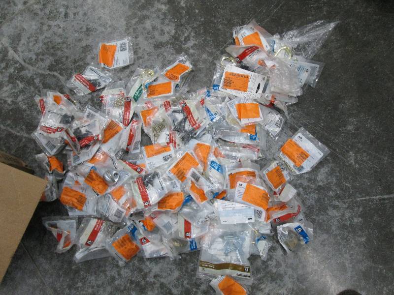 lot 250 image: Lot of assorted screws, door stops ...