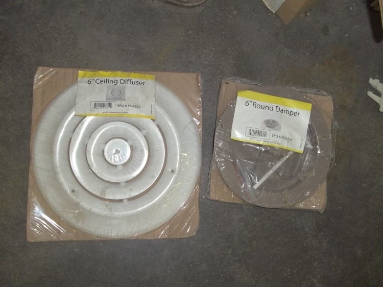 lot 75 image: New 6 Ceiling diffuser and 6 round damper