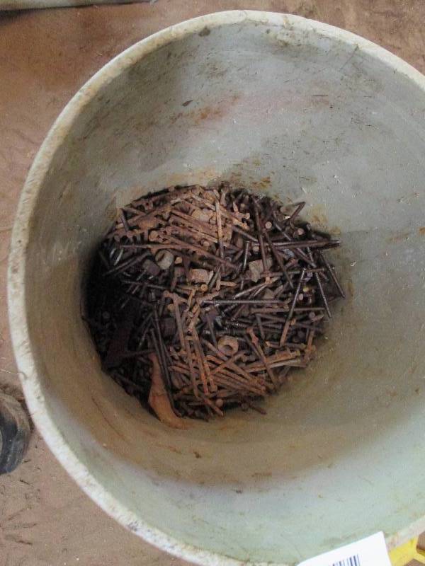 lot 24 image: Bucket of nails